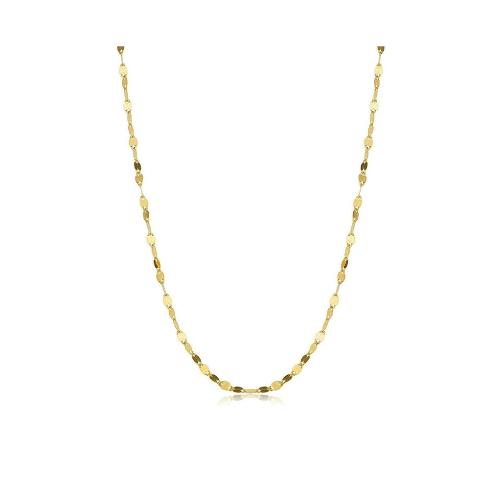 SISGEM 10K Solid Gold Mirror Chain Necklace, 1.8MM Real Yellow Gold Italian Mirror Link Chain Necklace Jewelry Gift for Women 22" (22 Inches)