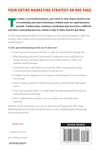 The 1-Page Marketing Plan: Get New Customers, Make More Money, And Stand out From The Crowd