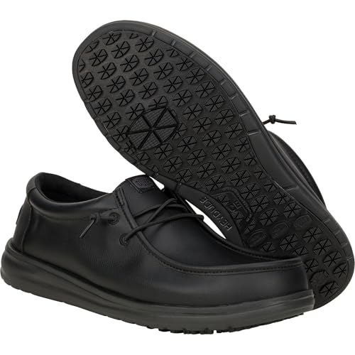 HEYDUDE Wally Work CE Classic Black Size 11, Men’s Shoes, Men's Slip-on Loafers, Comfortable & Light-Weight