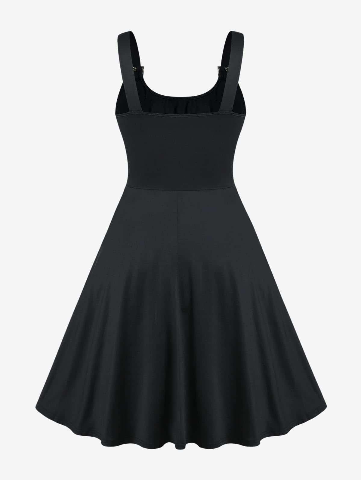 ROSE GAL Womens Plus Size Dresses Sleeveless Wrap V-Neck Gothic Vintage 50S Spaghtti Strap Swing Maxi Dress(Black_23/2X)