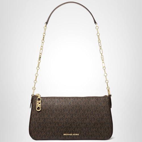 Michael Kors Women's Empire Medium Chain Pouchette, Gold-Tone Hardware/Brown/Acorn