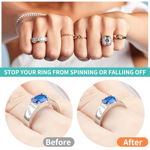 Ottemax Ring Sizers for Loose Rings - 12Pack, 12 Sizes, Ring Guards for Women& Men Loose Rings, Invisible Resizer Design for Spacers & Tighteners, Fits Bands Width to 1mm-8mm