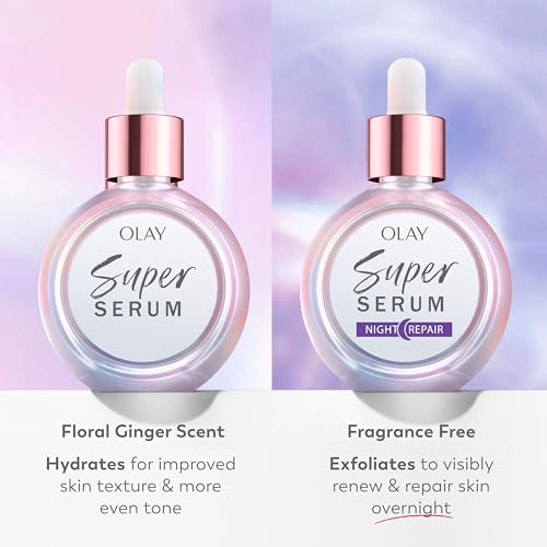 Olay Super Serum - Niacinamide, Vitamin C & E, Collagen Peptide, AHA - 5-in-1 Skin Care Benefits for Face - Healthy Glow, Brightening, Hydrating, Smoothing, Firming, Evens Tone, Anti-Aging, 1.7 Oz