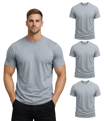 Veirdo Men's Solid Pure Cotton Half Sleeve T-Shirt Combo for Men (Pack of 3) (PO3_TSH_AMZUSA_HG_HG_HG_XL)