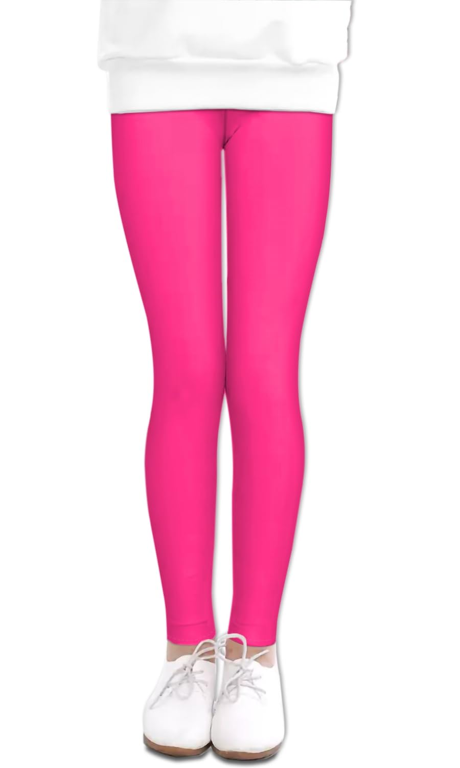 LUOUSE Girl's 3 pack Full Length Comfy Yoga Pants, 01 Cute Pink Pureple Rose, 8-9 Years