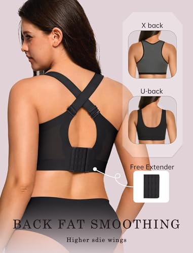 OEAK Womens Wireless Jelly Bra Plus Size Supportive Seamless Bras Full Coverage Push Up Comfortable No Underwire Tshirt Bras Black XL