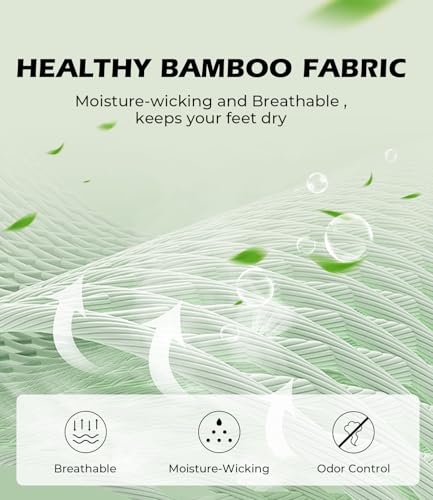BAMBOO COOL Men's No-Show Socks Low Cut Breathable Moisture-Wicking Socks Non Slip Running Workout casual, 6 Packs