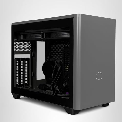 Cooler Master NR200P MAX V2 Mini-ITX PC Case Bundle – Includes 280mm AIO Liquid Cooler + 850W SFX 80 Plus Gold Power Supply PCIe 5.1 Ready PSU + PCIe 4.0 Riser Cable, Vertical GPU Mount