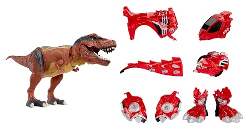 Armorsaurs Armor-Up T-Rex Dinosaur Ajax Toy Figure with 7 Removable Armor Pieces, Tail-Triggered Chomp, Pilot Pod Compatible, 8.7" Hx17.9 L, Kids, Boys, Girls, Ages 6+