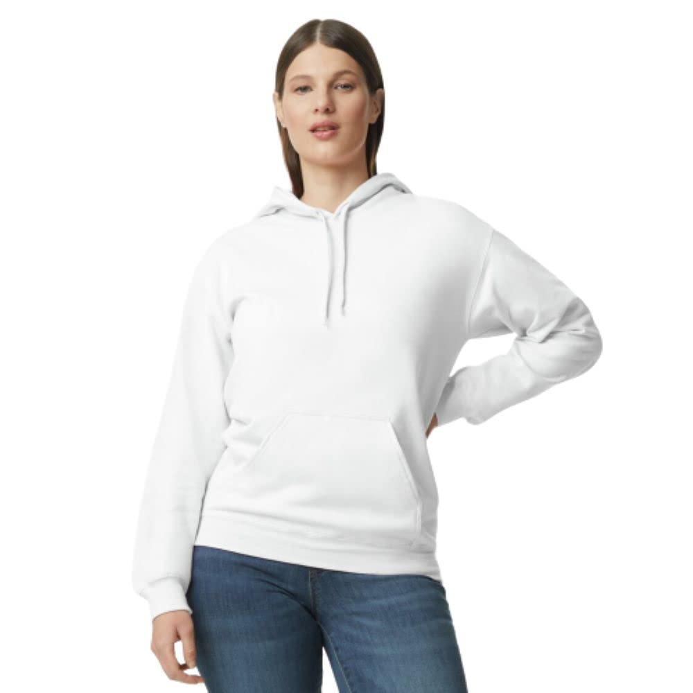 Gildan Adult SoftStyle Hoodie Sweatshirt, Style GSF500, White, Small