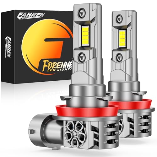 forenner Fahren H11 H9 H8 Light Bulbs, New-Gen 45000LM 10X High-Performance Brighter, 1:1 Size with cooling Fan 6500K, H9 H8 Fog Light 70000Hrs+ Lifespan, Pack of 2