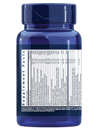 Life Extension One-Per-Day Multivitamin – Packed with Over 25 Vitamins, Minerals & Plant Extracts, Quercetin, 5-MTHF Folate & More – 1-Daily, Non-GMO, Gluten-Free – 60 Tablets