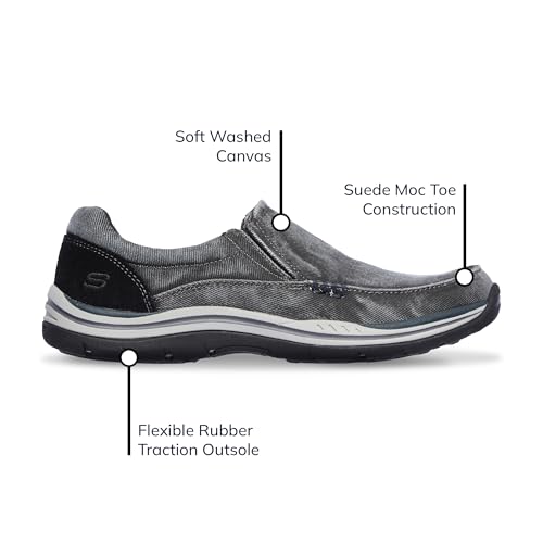Skechers Men's Expected Avillo Relaxed-Fit Slip-On Loafer,Black,14 EW US
