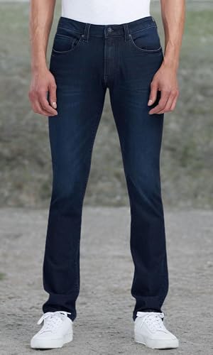 Buffalo David Bitton Men's Slim Ash Jeans, Deep Indigo Wash, 34 x 30