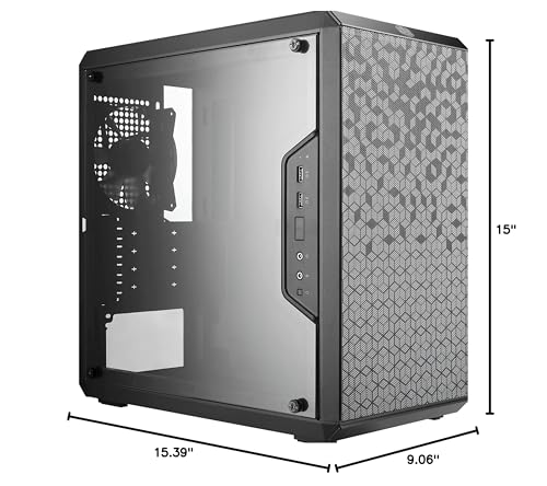 Cooler Master MasterBox Q300L Micro-ATX PC Case – Compact mATX Computer Case with Magnetic Dust Filters, Modular Adjustable I/O Panel, Perforated Airflow Design, 1 x 120mm Pre-Installed Fan, Black