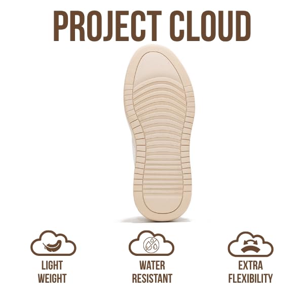 Project Cloud Fashion Platform Sneakers for Kids 2026 - Lightweight Memory Foam Insole Kids Shoes - Durable & Non-Slip Lace up Trendy Platform Kids Sneakers (Little Nita, OFFW,2) Offwhite