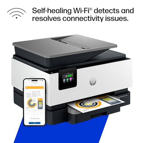 HP OfficeJet Pro 9125e Wireless All-in-One Color Inkjet Printer, Print, scan, copy, fax, ADF, Duplex printing best-for-office, 3 month Instant Ink trial included, AI-enabled (403X0A)