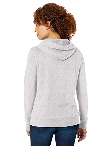 Amazon Essentials Women's Regular-Fit Brushed Back Fleece Pullover Hoodie (Available in Plus Size), Light Grey Heather, Large