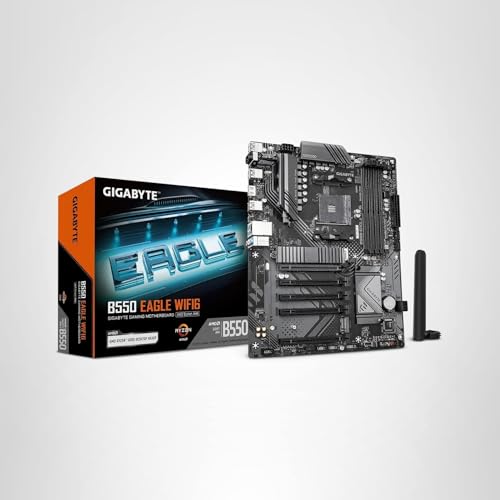 GIGABYTE B550 Eagle WIFI6 AMD AM4 ATX Motherboard, Supports Ryzen 5000/4000/3000 Processors, DDR4, 10+3 Power Phase, 2X M.2, PCIe 4.0, USB-C, WIFI6, GbE LAN, PCIe EZ-Latch, EZ-Latch, RGB Fusion