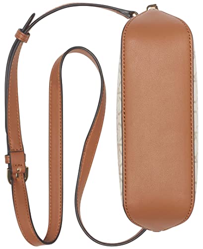 Calvin Klein Women's Lucy Triple Compartment Crossbody, Vanilla/Khaki/Caramel Embossed, One Size