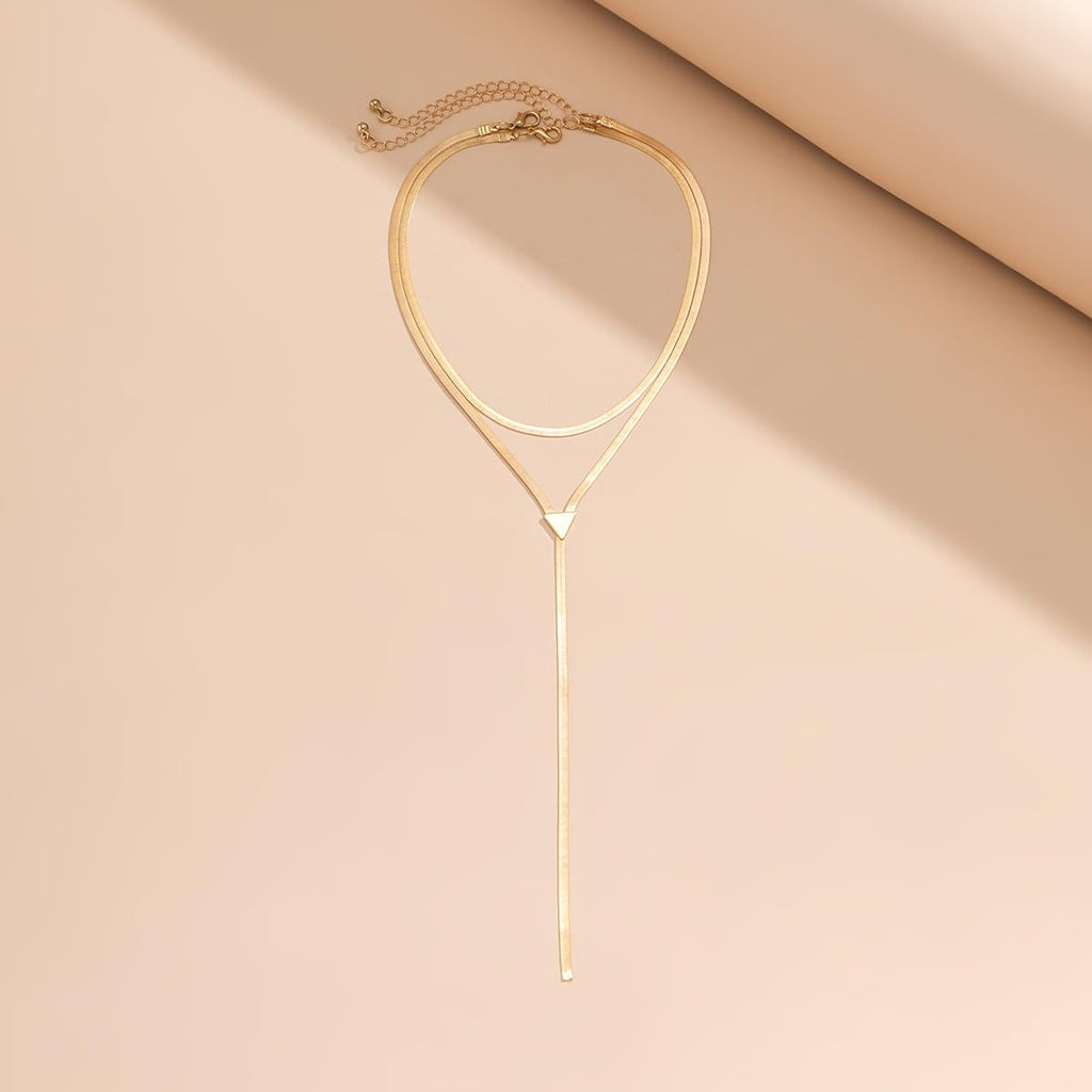 GIGB PBDK Gold Choker Necklace for Women,Chunky Statement Necklace Set,Long Layered Necklaces,Charm Drop Necklace,Fashion Gold Body Chain Jewelry Accessories (Gold1)