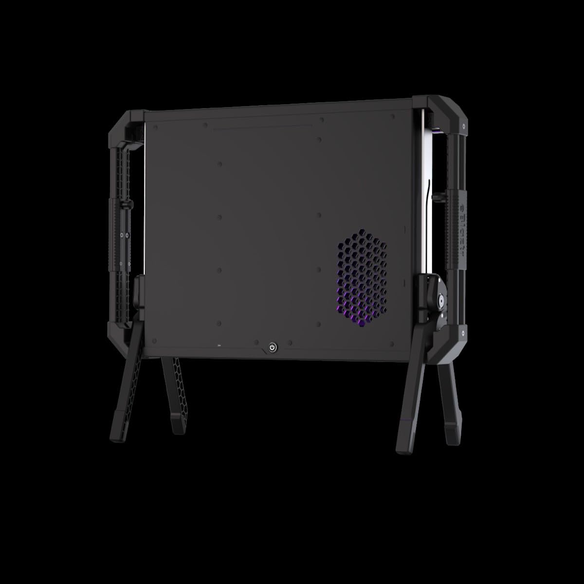eBlaztr ITX PC Case, Matte Black Aluminum, All-in-One PC Case with PCIe 4.0 Riser Cable, DP Ribbon Cable, Patented Leg System