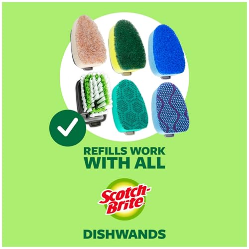 Scotch-Brite Non-Scratch Dishwand, Scrubber for Cleaning Kitchen, Bathroom, and Household, Non-Scratch Dish Scrubber Safe for Non-Stick Cookware, 1 Dishwand