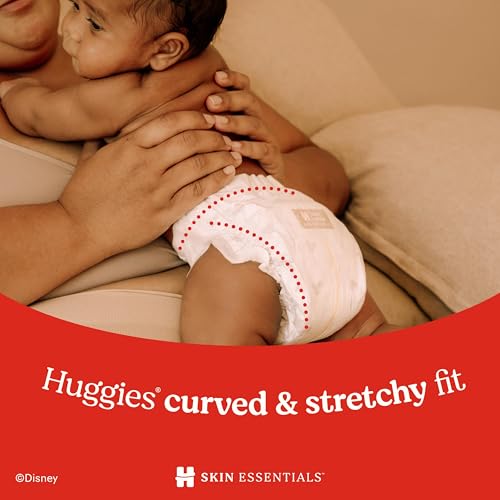 Huggies Size 1 Diapers, Skin Essentials Baby Diapers, Size 1 (8-14 lbs), 204 Count (3 Packs of 68), Packaging May Vary