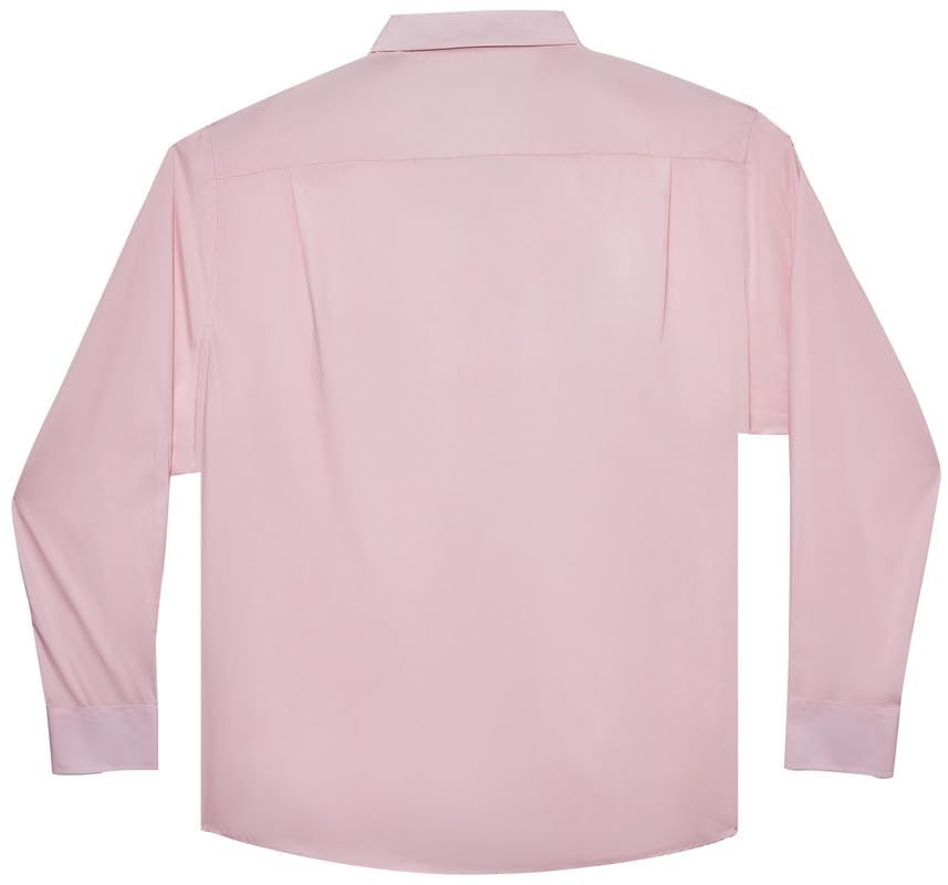 Double Pump Big and Tall Dress Shirts for Men Long Sleeve Business Casual Solid Button Down Shirts from XXL(T) to 6XL(T)(S303,XXLT)