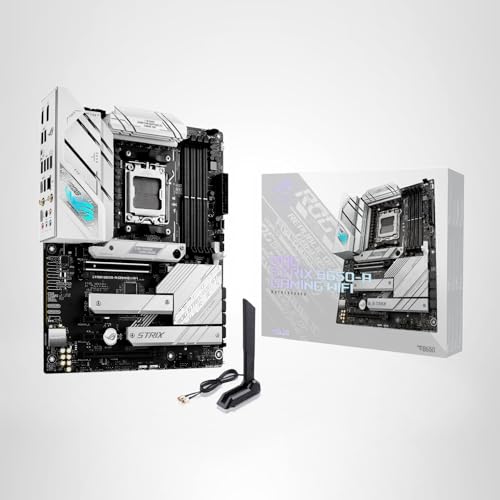 ASUS ROG Strix B650-A Gaming WiFi AMD B650 AM5 Ryzen™ Desktop 9000 8000 & 7000 ATX motherboard, 12 + 2 power stages, DDR5, 3x M.2 slot, PCIe® 4.0, 2.5G LAN, WiFi 6E, USB 3.2 Gen 2x2 Type-C®, Aura Sync