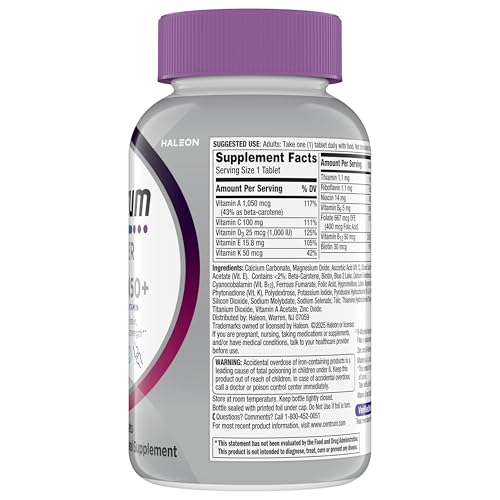 Centrum Silver Women's Multivitamin for Women 50 Plus, Multivitamin/Multimineral Supplement with Vitamin D3, B Vitamins, Non-GMO Ingredients, Supports Memory and Cognition in Older Adults - 200 Ct