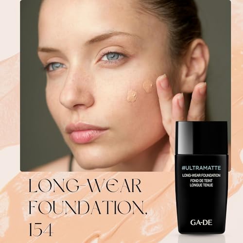 GA-DE Ultramate Long-Wear Foundation, 154 - Sweat-Resistant and No-Transfer Cream Foundation - Face Makeup for Flawless Ultra-Matte Finish - 1 oz