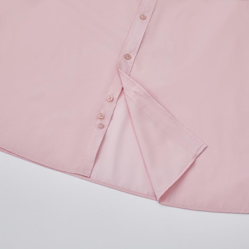 Double Pump Big and Tall Dress Shirts for Men Long Sleeve Business Casual Solid Button Down Shirts from XXL(T) to 6XL(T)(S303,XXLT)