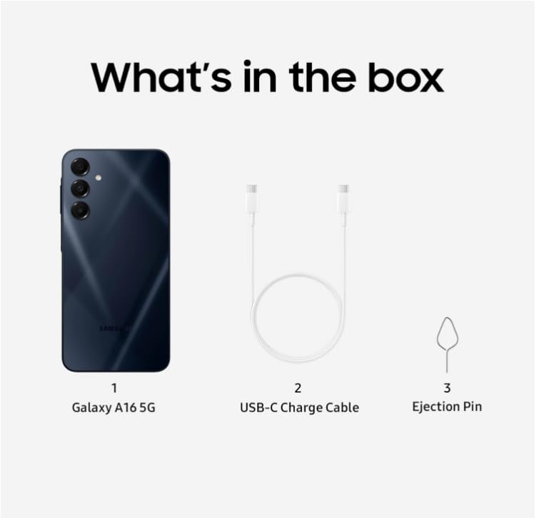 SAMSUNG Galaxy A16 5G, Android Smartphone, AMOLED Display, Fast Charging, Expandable Storage, US Version, Blue Black, only for T-Mobile Network