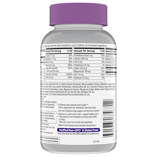 Centrum Silver Women's Multivitamin for Women 50 Plus, Multivitamin/Multimineral Supplement with Vitamin D3, B Vitamins, Non-GMO Ingredients, Supports Memory and Cognition in Older Adults - 200 Ct