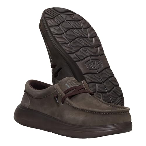 HEYDUDE Wally COMF Suede Major Brown/Mole Brown Size 11, Men’s Shoes, Slip-on Loafers, Comfortable & Light-Weight