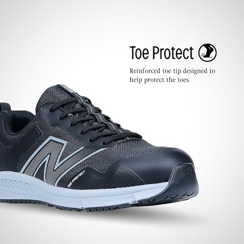 New Balance Evolve Aluminum Alloy Toe Men’s Industrial Work Shoes, Black/Grey, Size 13, Wide, Comfortable & Light Work Shoes for Men, Electric Hazard, Slip Resistant
