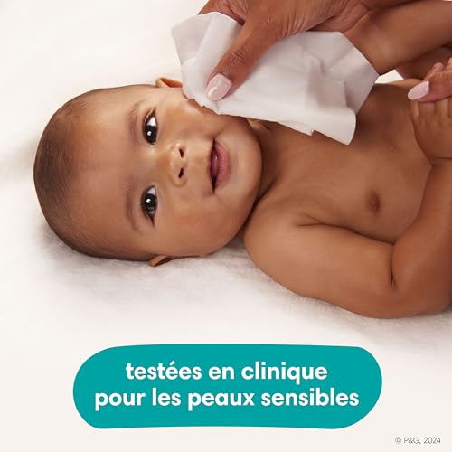 Pampers Baby Wipes Sensitive, Water Based Hypoallergenic and Unscented 504 Total (6 Flip-Top Packs)
