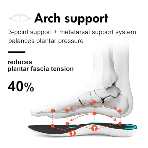 JACKSHIBO Mens Slip Ins Free up Hands Shoes Wide Toe Box Arch Support Orthopedic Walking Sneakers Cushioned Thick Zero Drop Sole Metatarsal Pads White Size 13