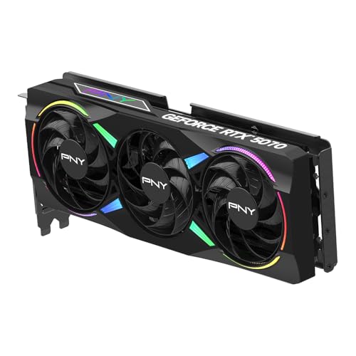 PNY NVIDIA GeForce RTX™ 5070 Epic-X™ ARGB OC Triple Fan, Graphics Card (12GB GDDR7, 192-bit, Boost Speed: 2685 MHz, SFF-Ready, PCIe® 5.0, HDMI®/DP 2.1, 2.4-Slot, Blackwell Architecture, DLSS 4)