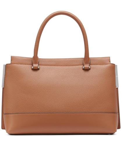 Calvin Klein Bianca Triple Compartment Satchel, Caramel, One Size