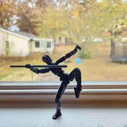 Dumwick Assembly Completed Titan 13 Action Figure Set,Titan 13 Robot Action Figures 3D Printed Multi Jointed Movable,Nova 13 Action Figure,Decorations for Action Figures (Black,1pc)