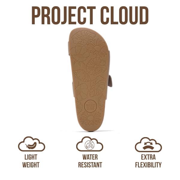 Project Cloud 100% Genuine Leather Womens Sandals – Plush Insole Sandals for Women 2026 – Lightweight & Non Slip Slides & Women Footwear with Buckle (Balanced,BIRCHSDE,11)
