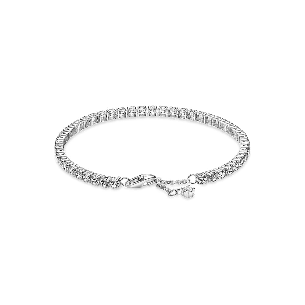 PANDORA Sparkling Tennis Bracelet - Sterling Silver & Cubic Zirconia Bracelet for Women Timeless Collection - Gift for Her - 18 cm, No Gift Box