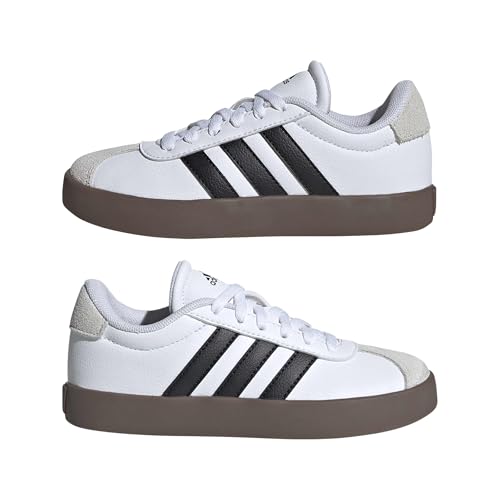 Adidas Unisex-Kids VL Court 3.0, White/Black/Grey, 4.5