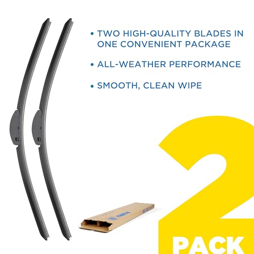 Rain-X 810337 Total Clear Beam Wiper Blades 20" & 20" Windshield Wipers for All-Weather Performance, Rubber Squeegee for Smooth Clean Wipe & Quiet Operation - 2 Pack Value