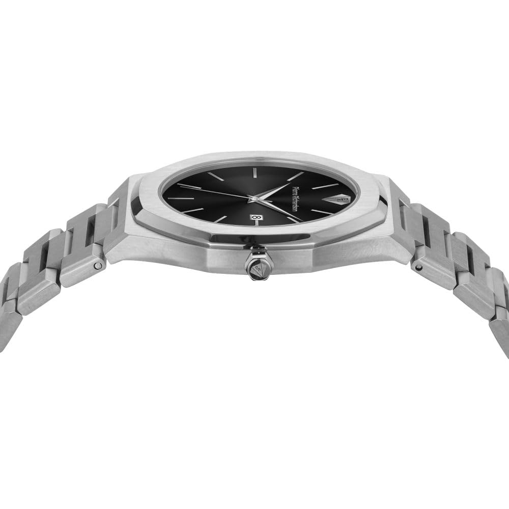 PIERRE RICHARDSON PR5422 Men’s Luxury Watch – Japanese Quartz Movement, Silver Stainless Steel, 41mm, 5ATM Water Resistant, Scratch-Resistant Sapphire Crystal Glass – Classic Dress Watch for Men