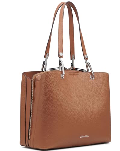 Calvin Klein Garnet Triple Compartment Tote, Caramel, One Size
