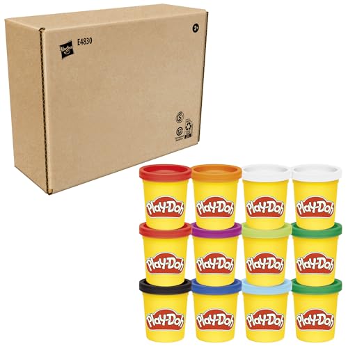 Play-Doh Jewel Colors Bulk 12-Pack of 4-Ounce Cans, Holiday Stocking Stuffers, Prizes & Party Favors, Kids Arts & Crafts, Preschool Toys, Ages 2+ (Amazon Exclusive)