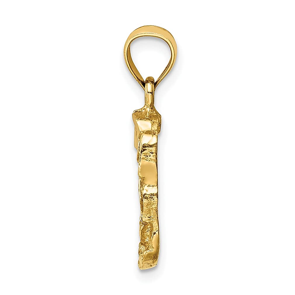 IceCarats 14K Solid Yellow Gold Chunky Nugget Necklace Chain Pendant Charm Only